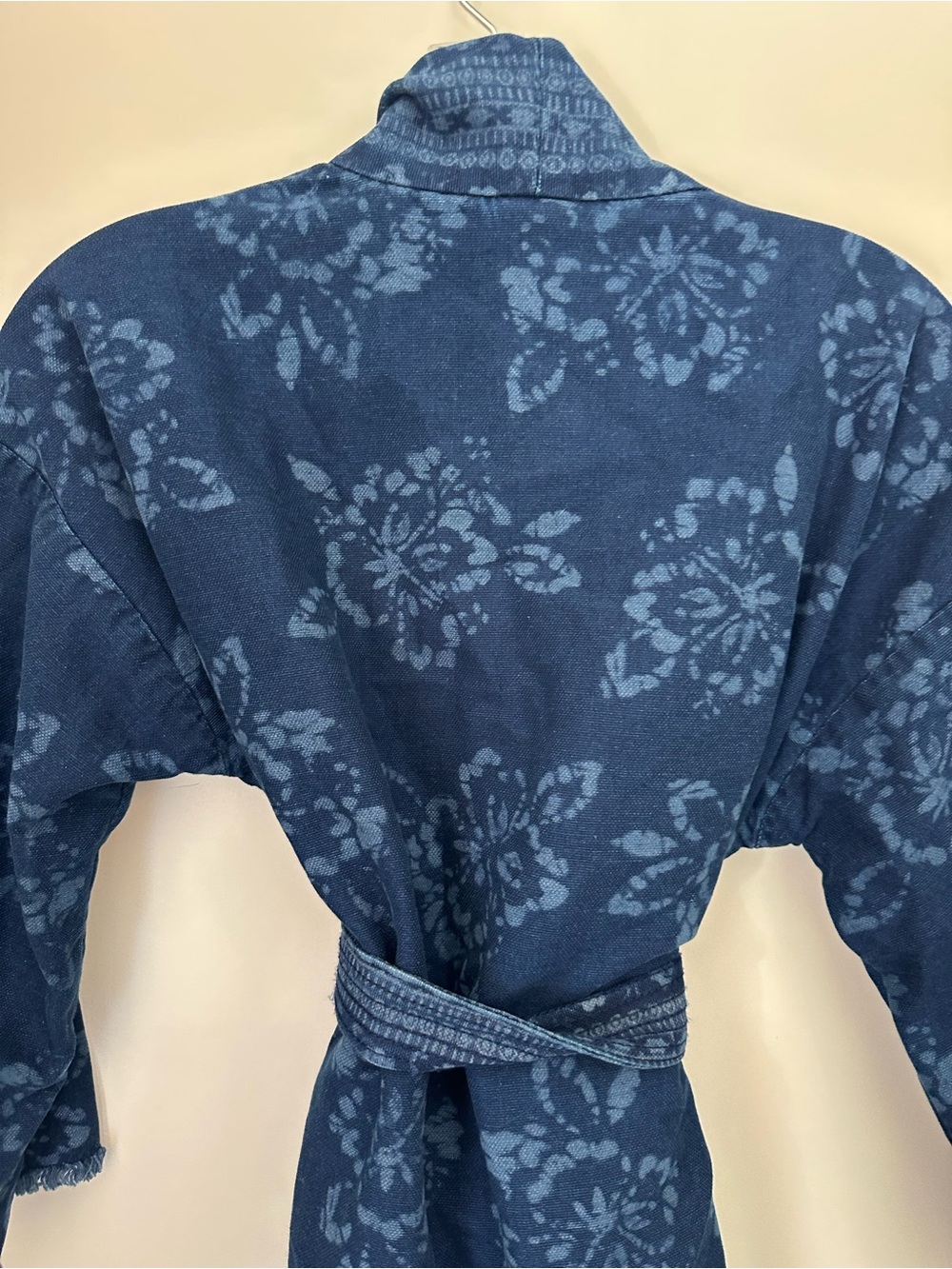 GAP Lightweight Blue Floral Tie-Belt Kimono Jacket - Picture 5 of 6